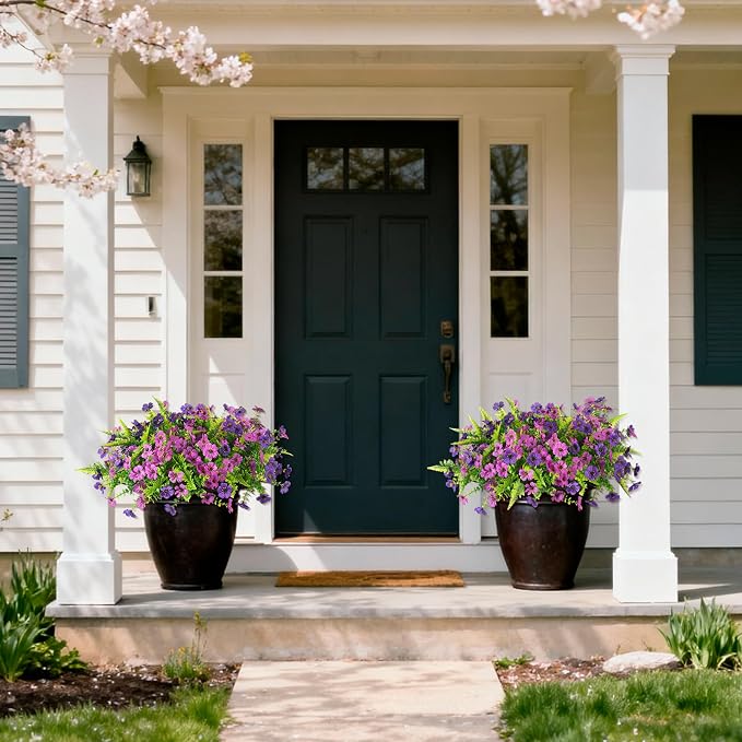 INQCMY Artificial Flowers for Outdoor Faux Plants Fake Flowers Spring Decor | - Image 4