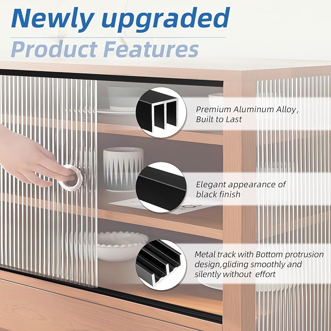 Raytano 4 Sets 48" Metal Sliding Door Track Set - Image 3