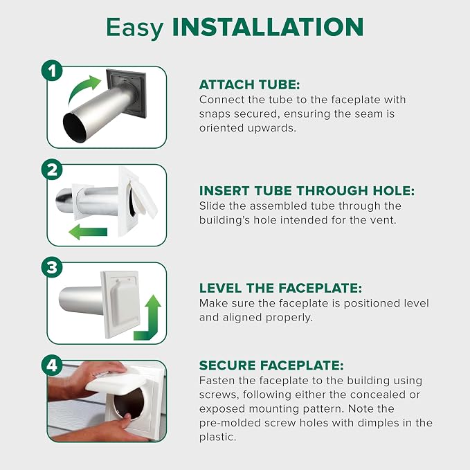 NO-PEST VENT Dual Door Dryer Vent Cover 4 Inch Outdoor, Made in USA, Highest - Image 6