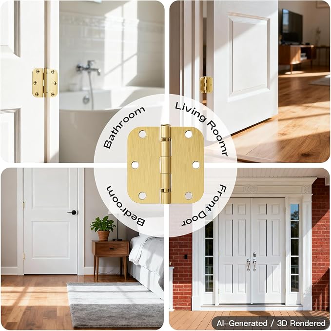 30 Pack Satin Brass Door Hinges 3.5 Inch - Image 7