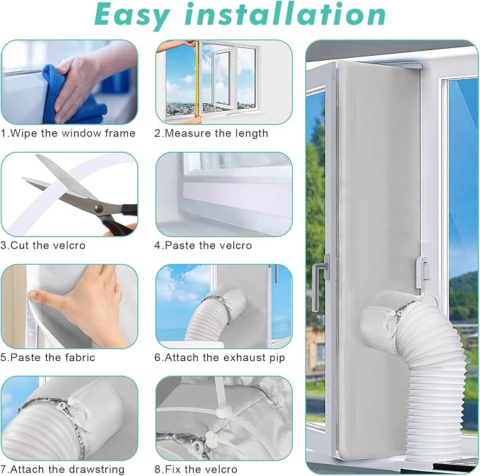 Fohil 500CM Portable AC Window Seal Kit, Window Vent Seal Kit - Image 4