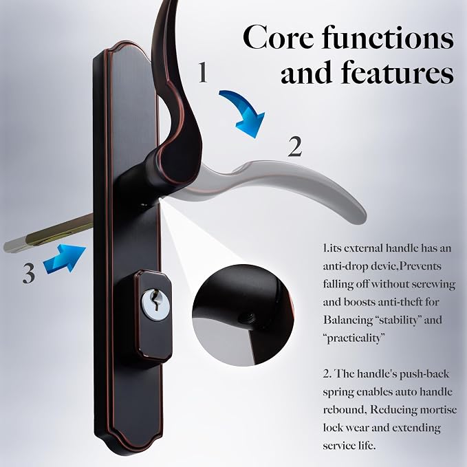 House Guard Oil Rubbed Bronze Storm Door Handle Set - Image 4