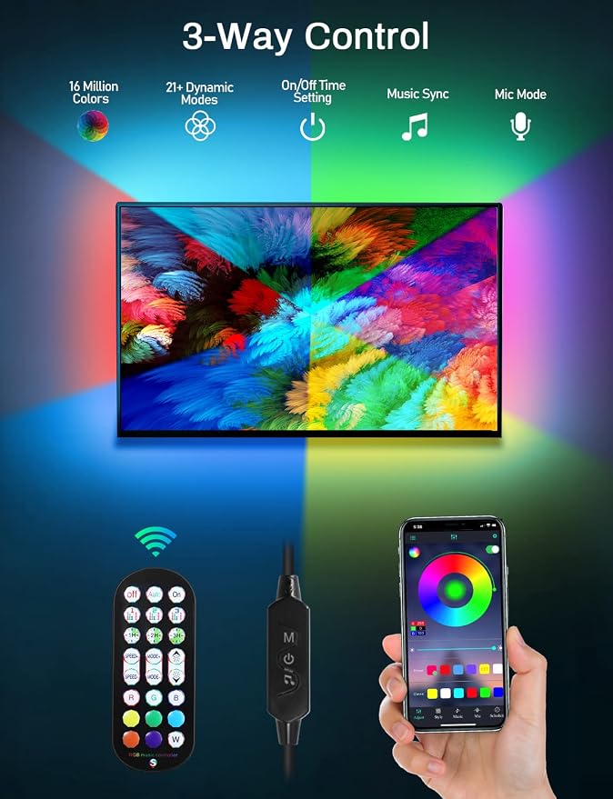 MATICOD LED Lights for TV Led Backlight, 16.4ft RGB Led Strip Lights for TV - Image 5