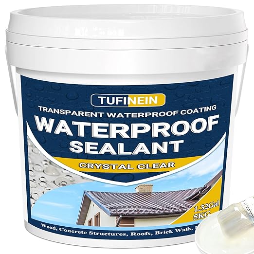 Transparent Waterproof Coating, TUFINEIN 1.32 Gallon Invisible Waterproof Agent by TUFINEIN