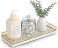 Bathroom Tray for Counter Top Organizer, Oak Wood Vanity Tray | Metal Frame for by Focusonit