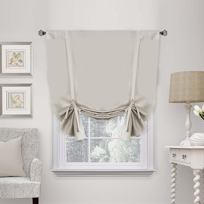 H.VERSAILTEX Blackout Tie Up Curtain Thermal Insulated Window Shade Light by HVERSAILTEX