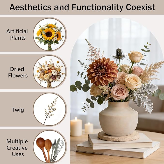5.5 Inch White Ceramic Vase, Small Flower Vase - Image 6