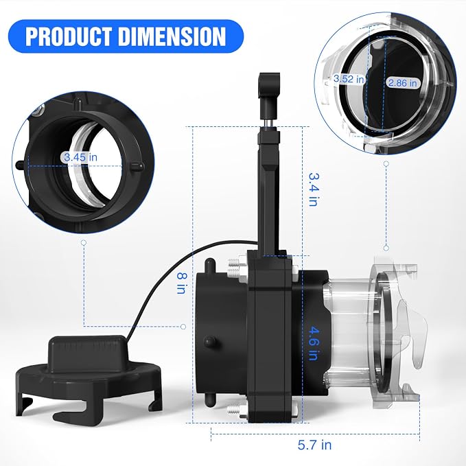 Nilight RV Sewer Valve, Camper Black Tank Gate Valve - Image 2