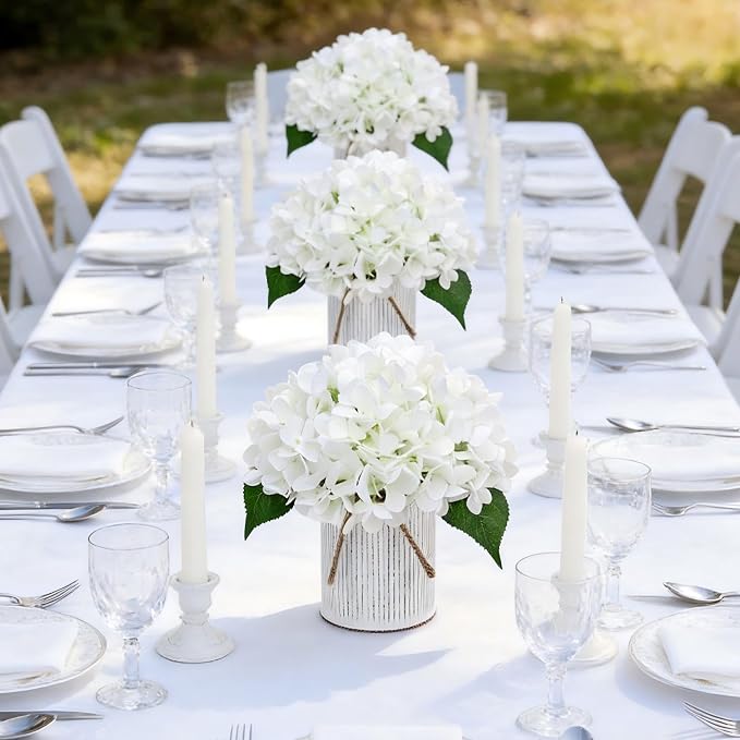 Ivory White Flower Table Centerpieces, Hydrangeas | Floral Arrangement - Image 4