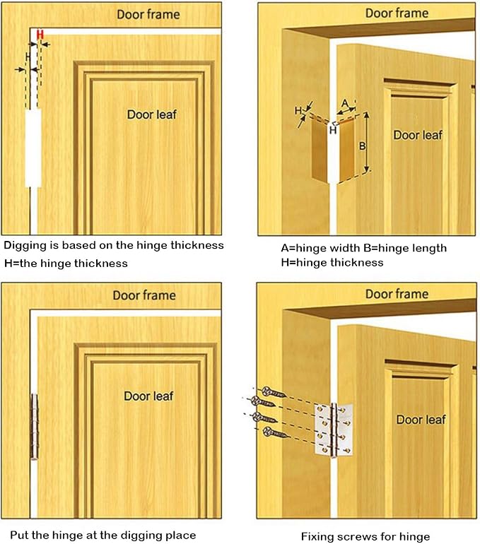 2 Pcs 5" Stainless Steel Ball Bearing Door Hinges - Image 5