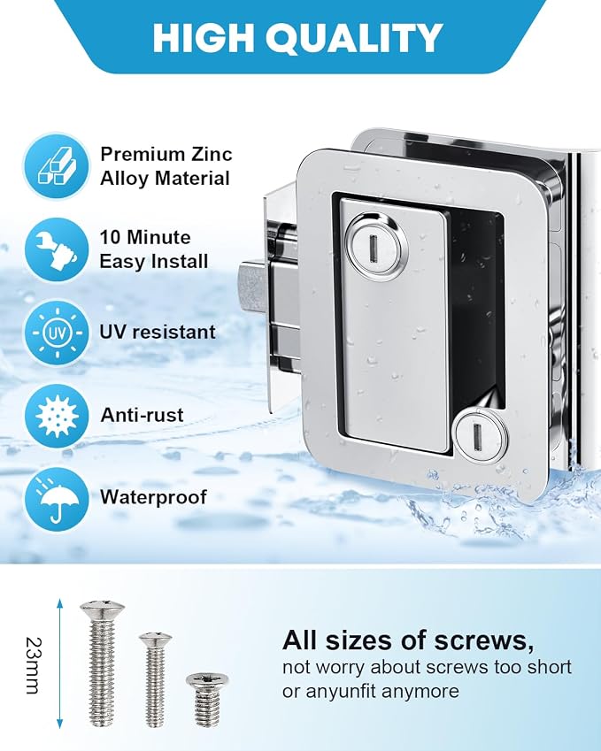 Kohree RV Trailer Camper Door Lock, RV Door Locks Replacement - Image 4