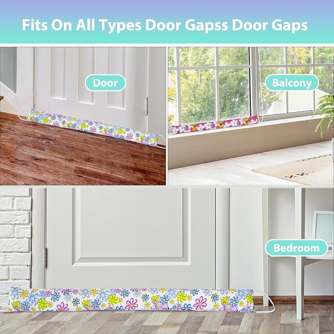Weighted Door Draft Stopper, 2 Pack 40 Inch Under Door Blocker, Bottom of Door - Image 7