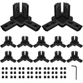 12pcs 3030 Hardware 3-Way Corner Bracket Angel Connector Black | by SeekLiny