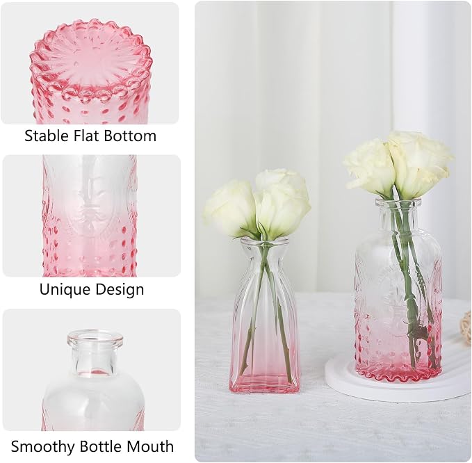 Glass Bud Vases Mini Flower Vase Small Vintage Vases - Image 5