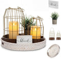 Modern Rustic Farmhouse Candle Lantern Set of 5, Burlywood | Decorative by Mumufy