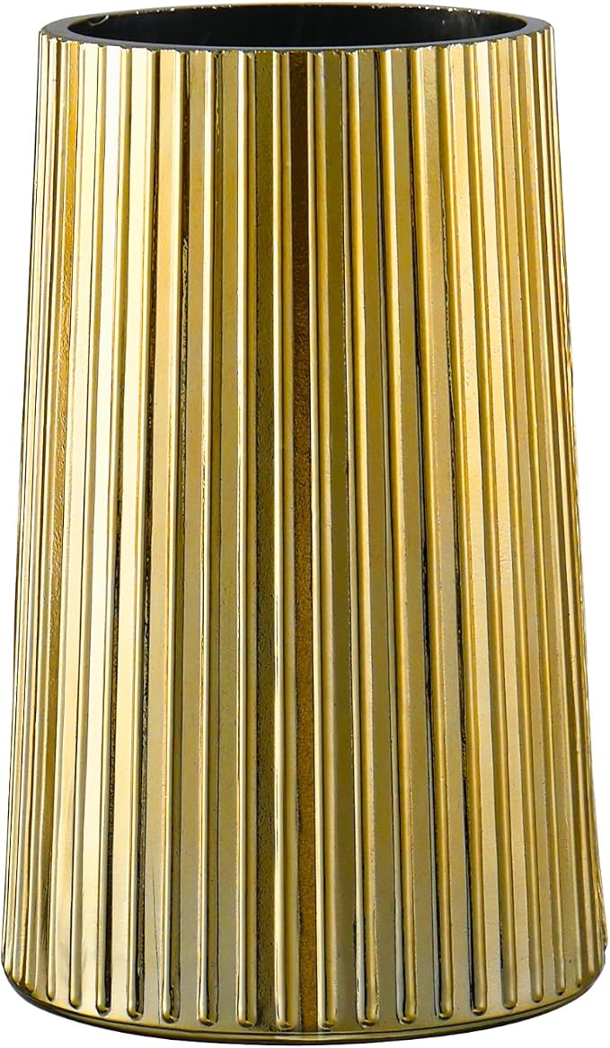 Gold Glass Vase for Flower, Flower Vase for Bouquet, Modern Glass Vases by MARTAGE