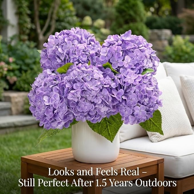 Hydrangea Artificial Flowers, 21in Real Touch Artificial Hydrangea Flowers - Image 4