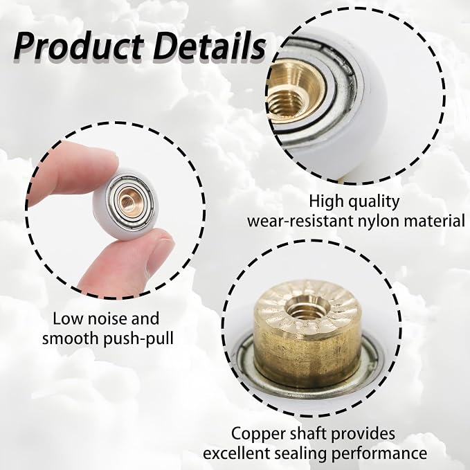 4 Pcs 20mm Shower Sliding Door Roller Replacement Wheels | Shower Door Rollers - Image 3