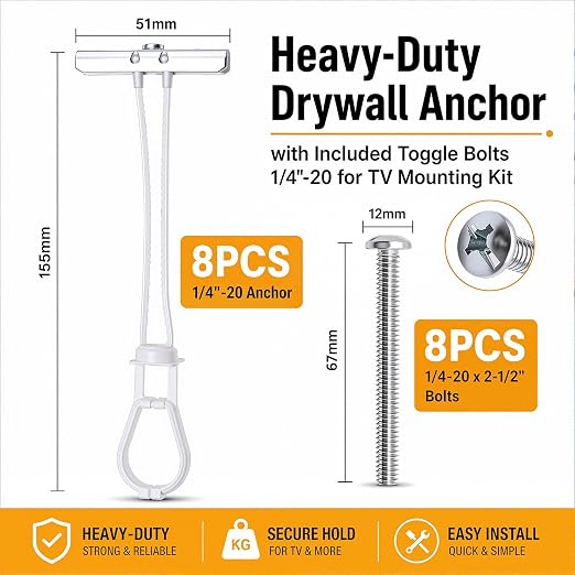 weideer 16PCS 1/4"-20 Heavy Duty Toggle Anchor - Image 2