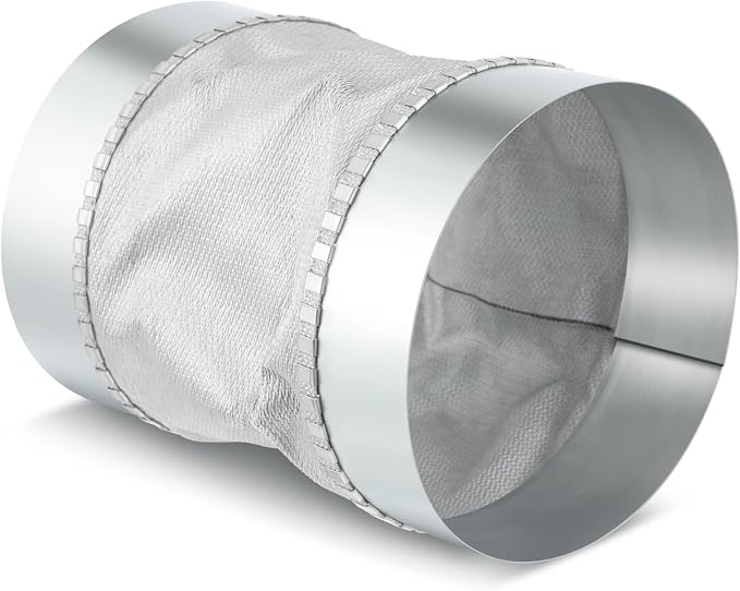 6 Inch Flexible Duct Connector, Round Dryer Vent Connector Galvanized Steel by Otoolling