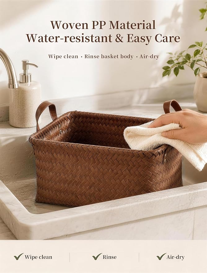 Wicker Storage Baskets, 4 Pack Woven Baskets - Image 7