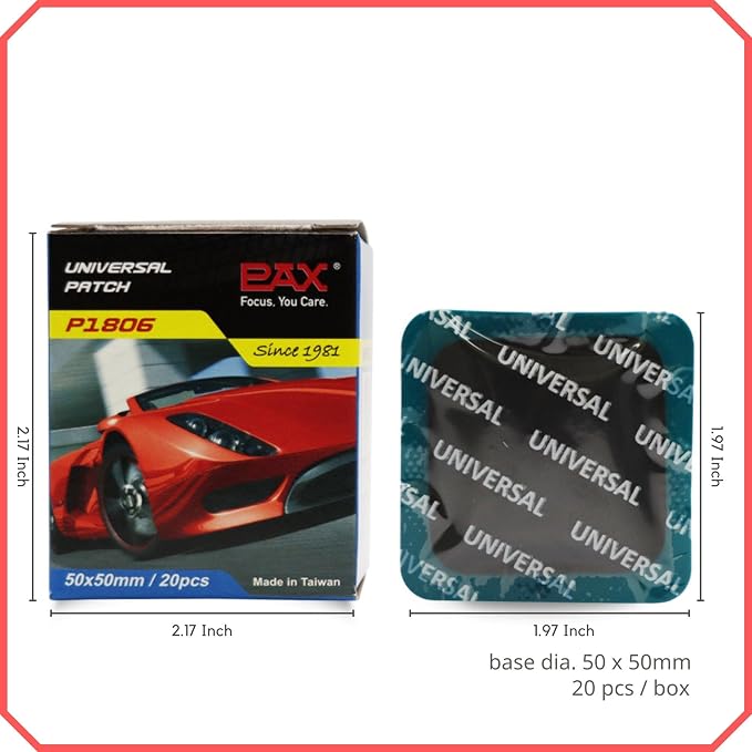 PAX 20 Pcs Heavy Duty Universal Patch, 50 x 50mm Square Tire Repair Patches - Image 2