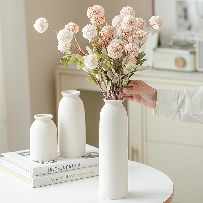 Ceramic Vase Set-3, Small Flower Vases - Image 4