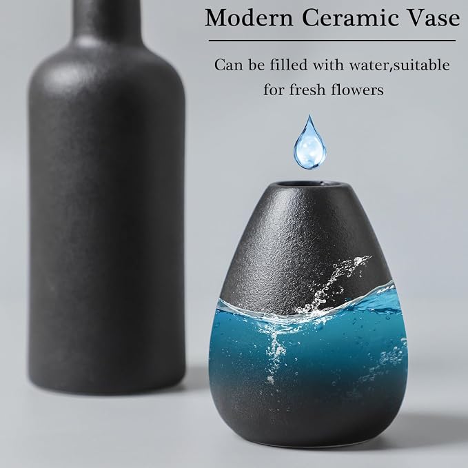 CEMABT Black Ceramic Vase Set - Image 2