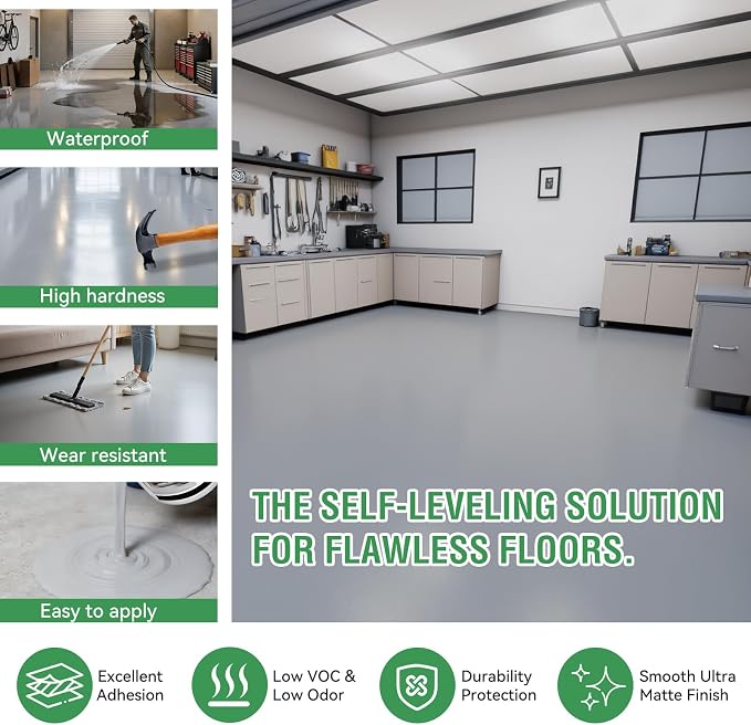 Professional Floor Coating -silver-gray acrylic concrete coating, suitable - Image 2