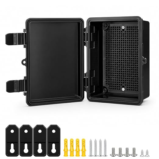 Junction Box IP67 Waterproof Electrical Box Outdoor ABS Plastic Hinged Shell by LeMotech