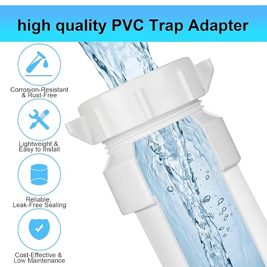 4 Pack 1-1/2 Hub x 1-1/4 Slip PVC Trap Adapter Dwv Drain Pipe Slip Coupling - Image 2