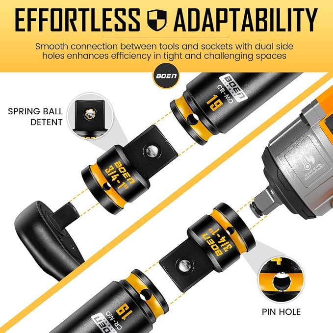 BOEN PRO 3/4"F to 1"M Impact Socket Adapter, Impact Driver Conversions - Image 6