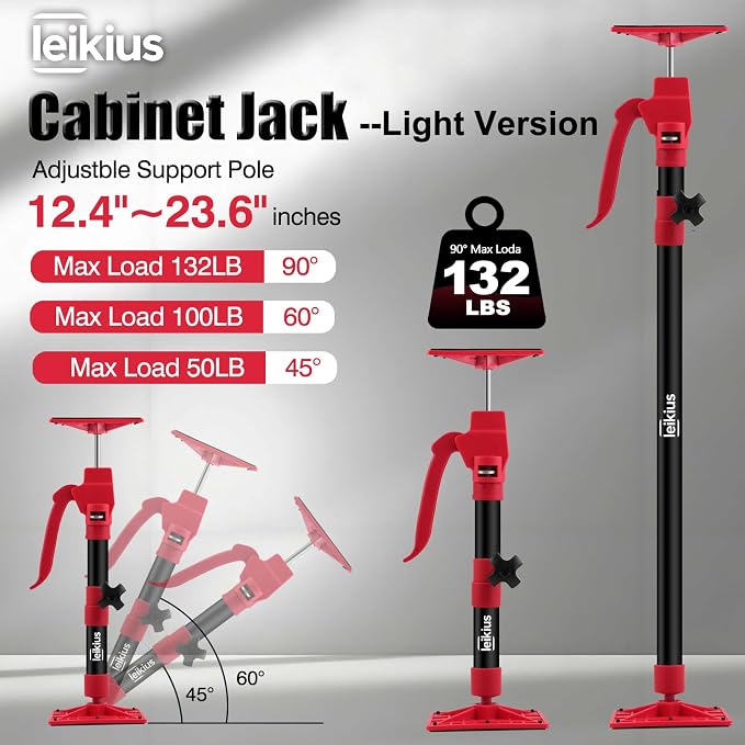 2PK Steel Cabinet Jacks for Installing Cabinets, Adjustable 3rd Hand Quick - Image 2