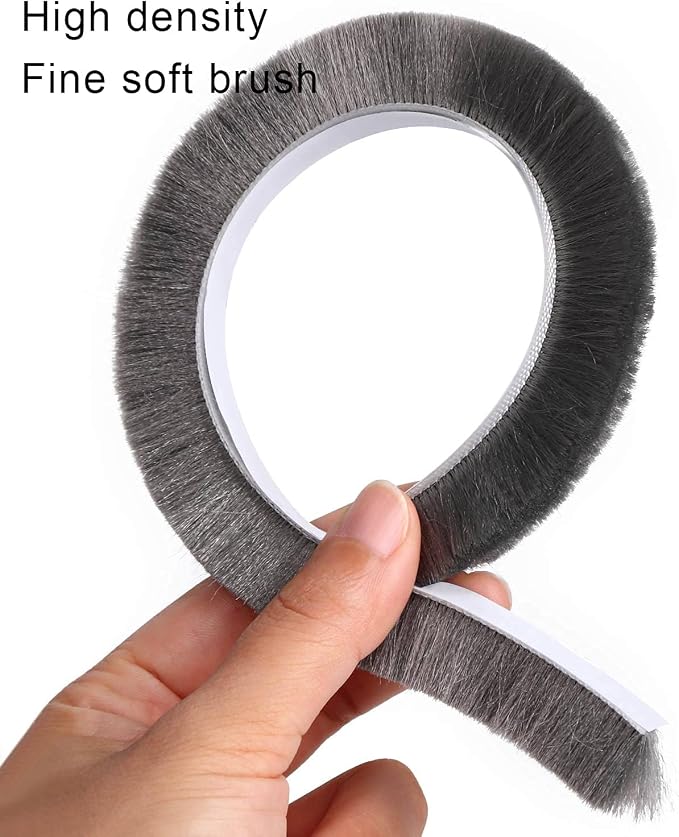 Felt Pile Weather Stripping for Doors, Self Adhesive Draft Blocker, Dust - Image 4