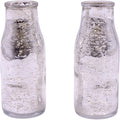 Hosley Set of 2, Glass Silver Glass Bottle, 5.5" High. Ideal Gift by HOSLEY