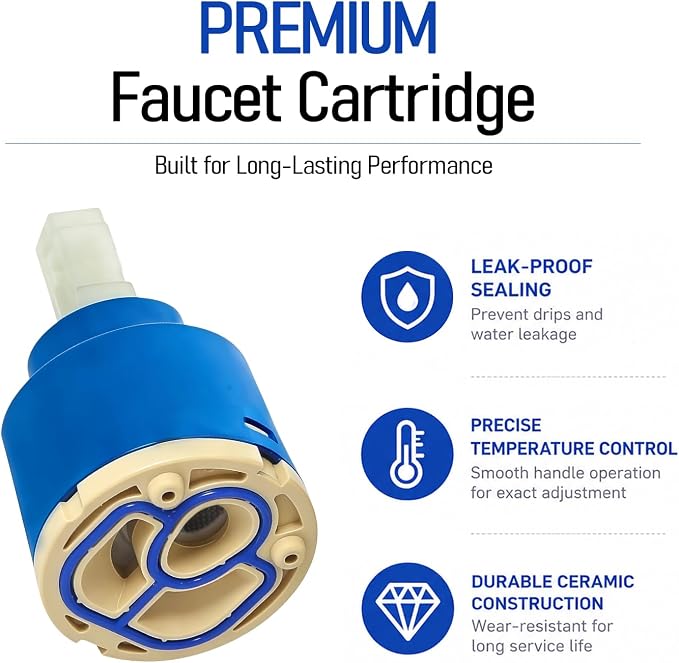 N40DW 40mm Ceramic Faucet Cartridge, Replacement - Image 4