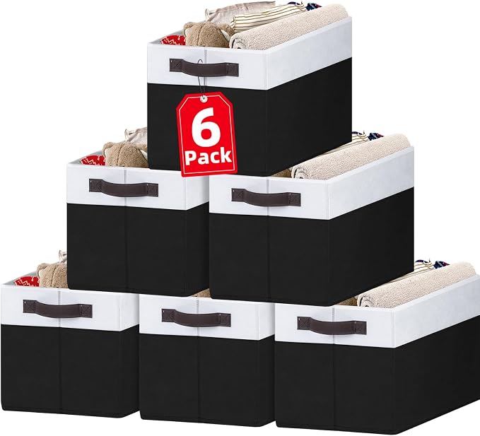 6 Pack Closet Organizers and Storage Bins, Cute Dorm Room Essentials by Criusia