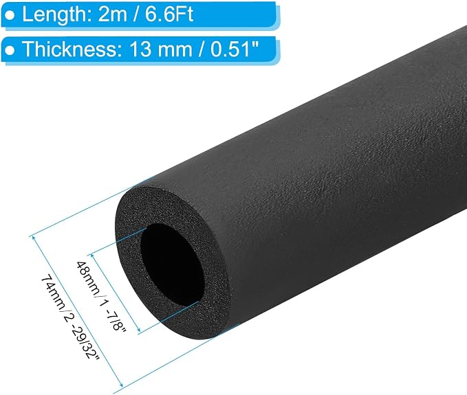 PATIKIL 1-7/8" ID x 6.6Ft x 0.51" Pipe Insulation Foam Tube - Image 2