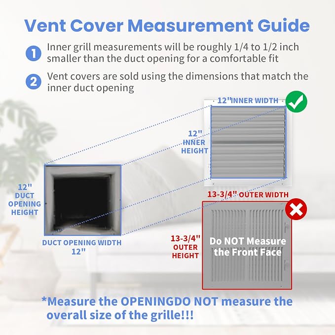 12 x 12 Inch Air Vent Covers for Wall or Ceiling - Image 6