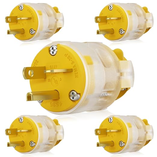 ELEGRP Lighted 20 Amp 125 Volt NEMA 5-20P 2 Pole 3 Wire Grounding Straight by ELEGRP%7CELEGROUP