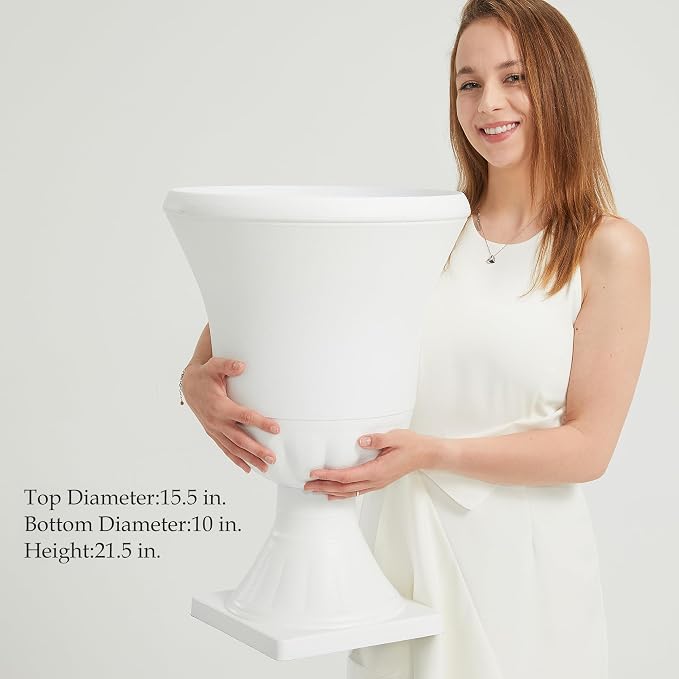 Worth Garden 2-Pack Urn Plastic Planters - Image 3