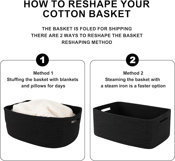 OIASKET Large Storage Basket for Organizing, Woven Rope Basket for Shelves - Image 6