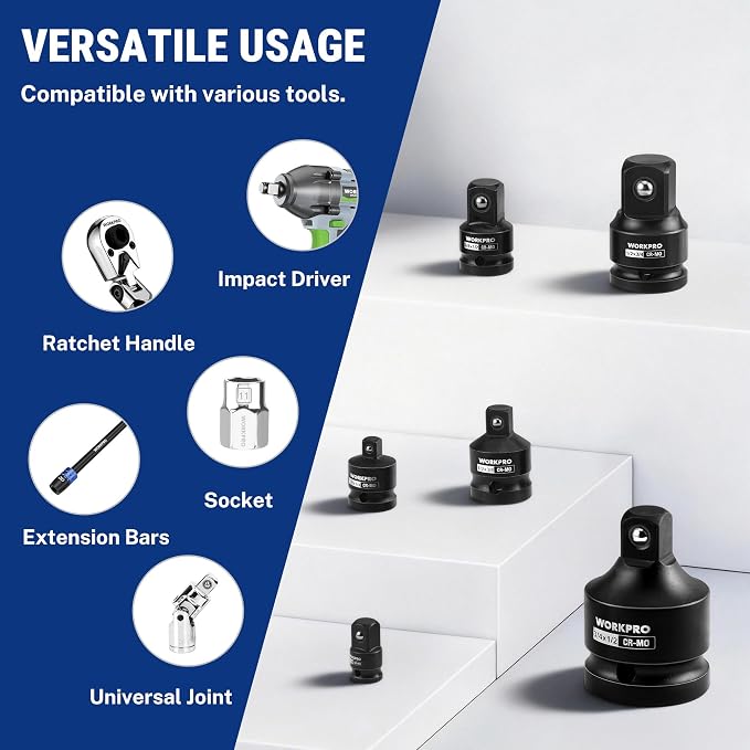 WORKPRO 6-PC Impact Socket Adapter Set - Image 6