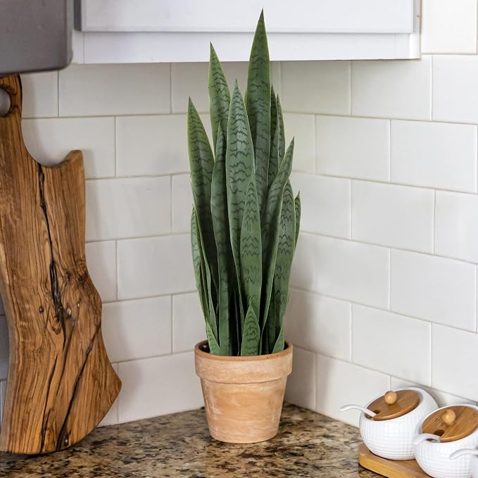 Worth Garden 3ft Artificial Snake Plant Fake Sansevieria Indoor Outdoor - Image 6
