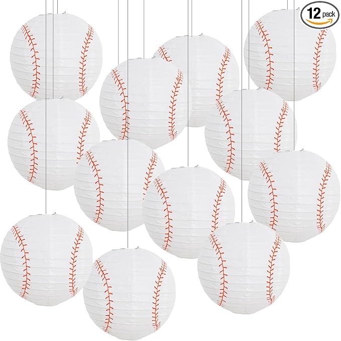 BEISHIDA 8Inch Baseball Paper Lanterns 12Pack Hanging Round Chinese Lantern | by Beishida