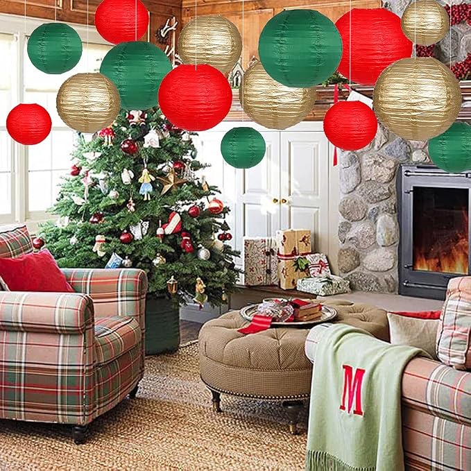 Paper Lanterns Decorative, Round Hanging Paper Lanterns Decorations - Image 4