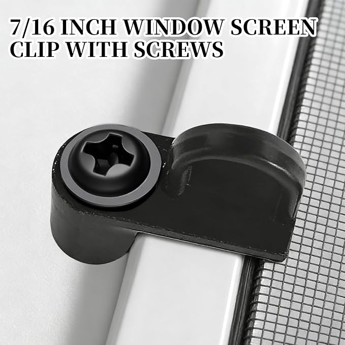 12Pcs Screen Door Clips with Screws, 3/8 Inch Storm Door Clips | Black Window - Image 4