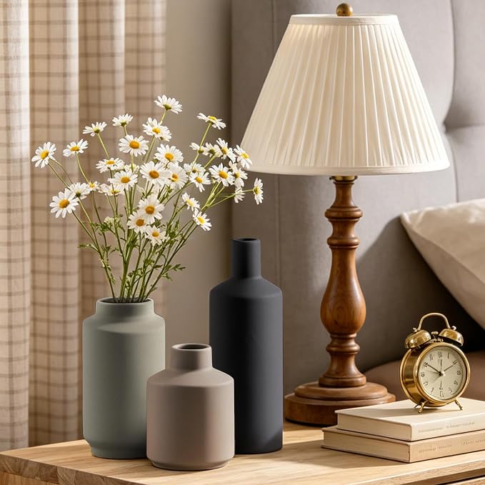 Ceramic Vase Set of 3, Modern Decorative Vases - Image 3