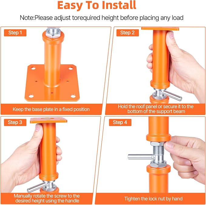 4PCS House Jacks for Leveling Crawlspace 12''-22''Adjustable Support Jack | - Image 3