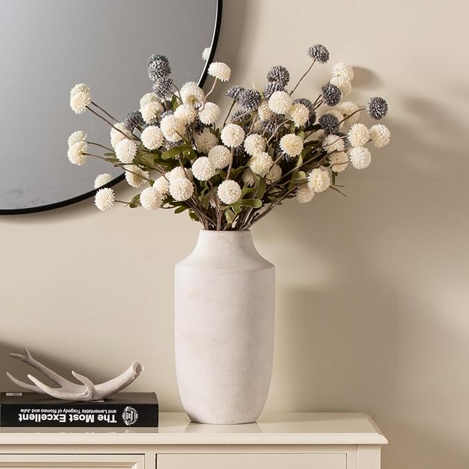 Mitt&Ditt Ceramic Flower Vase, 12.5 inch Tall Off-White Vase, Large Decorative - Image 6